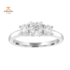 14KT WHITE 1 CARAT DIAMOND 3 STONE RING