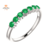 14KT GOLD 0.42 CTW EMERALD SHARED PRONG 7 STONE RING