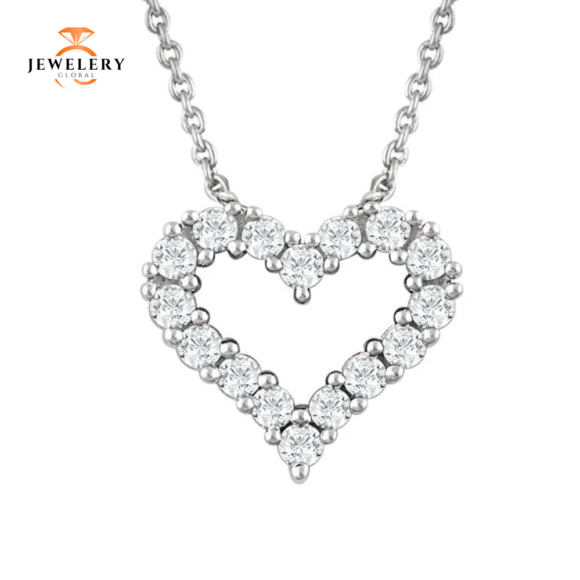 14 KARAT GOLD 1/4 CTW DIAMOND HEART NECKLACE