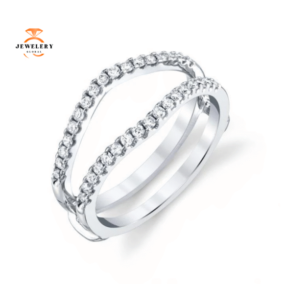 14KT Gold 1/3 CTW Round Diamond Curved Insert Band - Image 2