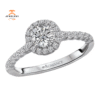 14KT WHITE GOLD 3/4 CTW DIAMOND ACCENT ROUND HALO RING