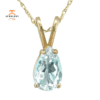 14KT GOLD PEAR SHAPE AQUAMARINE NECKLACE