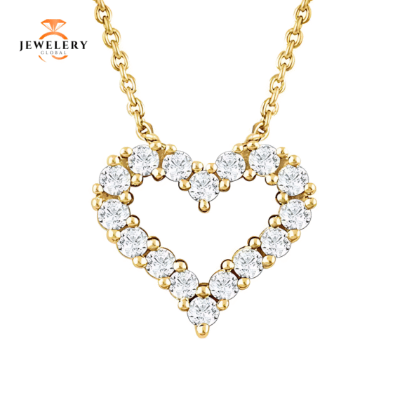 14 KARAT GOLD 1/4 CTW DIAMOND HEART NECKLACE - Image 4