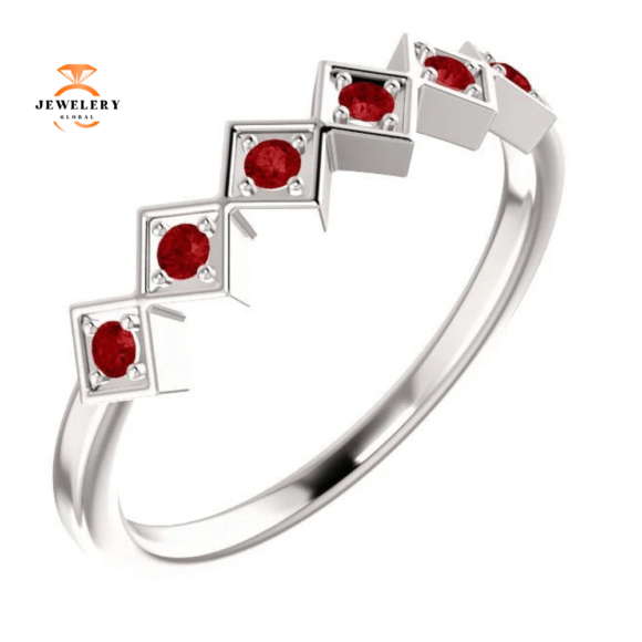 14KT GOLD GENUINE RUBY STACKABLE RING