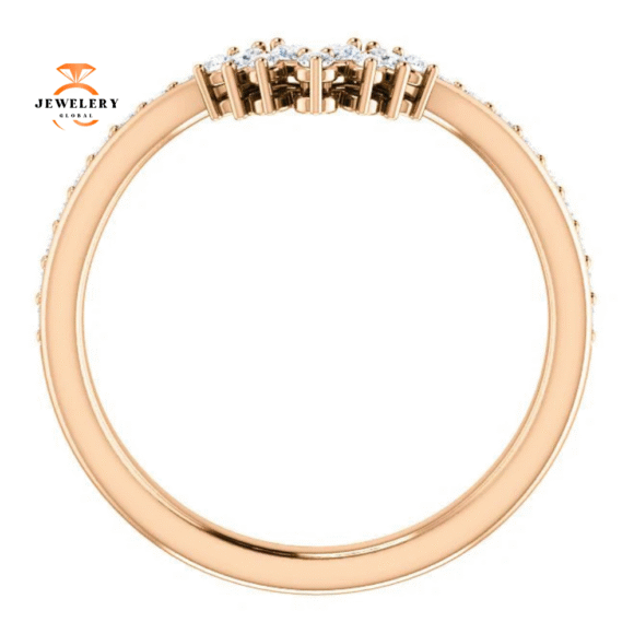 14KT Gold 1/3 CTW Diamond Accented Contour Band - Image 2