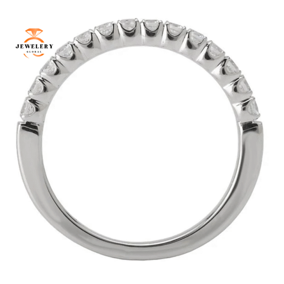 14KT GOLD 1/4 CTW ROUND DIAMOND 14 STONE BAND - Image 3
