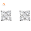 14KT WHITE GOLD .50 CTW DIAMOND CLUSTER EARRINGS