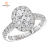 14KT 3/4 CTW Diamond Oval Halo Setting for 1 CT Oval