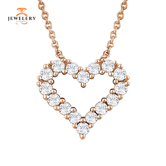 14 KARAT GOLD 1/4 CTW DIAMOND HEART NECKLACE - Image 6