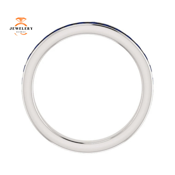 14KT GOLD 0.80 CTW BLUE SAPPHIRE CHANNEL-SET BAND - Image 2