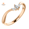 14KT GOLD 1/8 CTW DIAMOND "V" SHAPE RING