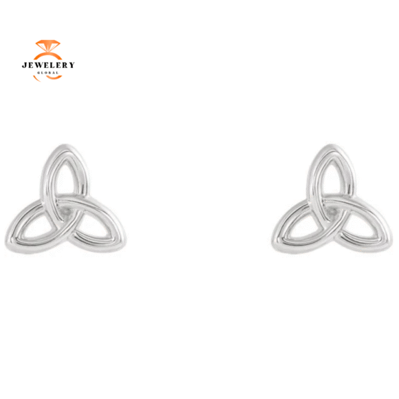 14KT Gold Celtic-Inspired Trinity Earrings - Image 2