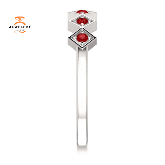 14KT GOLD GENUINE RUBY STACKABLE RING - Image 3