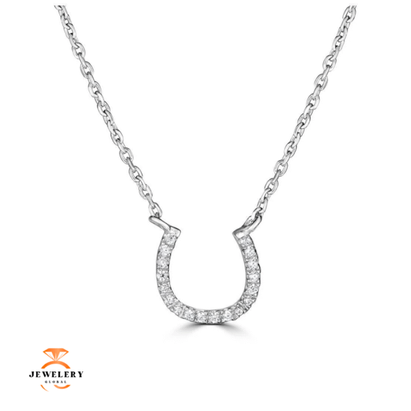 14KT GOLD 1/20 CTW DIAMOND HORSESHOE NECKLACE