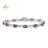 14KT WHITE AMETHYST & DIAMOND BRACELET