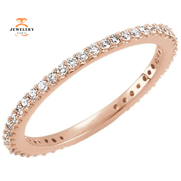 14KT GOLD 1/3 CTW ROUND DIAMOND STACKABLE RING