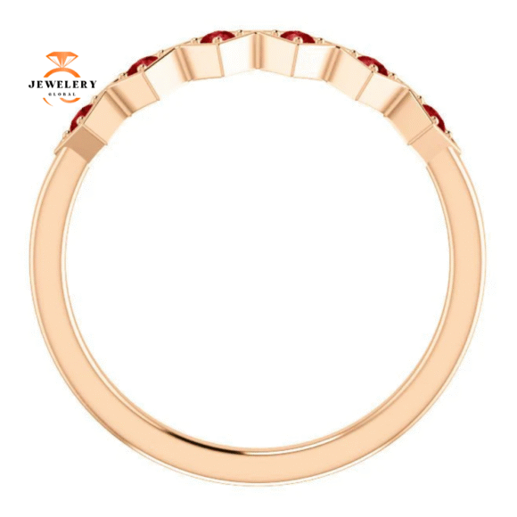 14KT GOLD GENUINE RUBY STACKABLE RING - Image 5