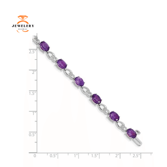 14KT WHITE AMETHYST & DIAMOND BRACELET - Image 2