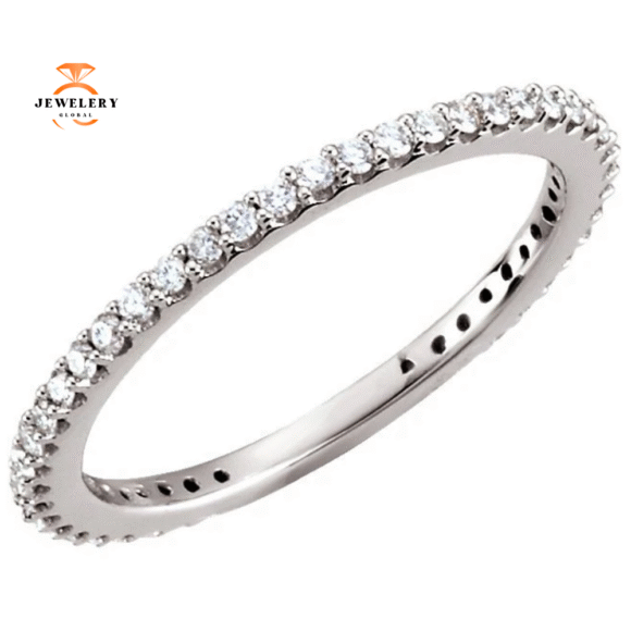 14KT GOLD 1/3 CTW ROUND DIAMOND STACKABLE RING - Image 2