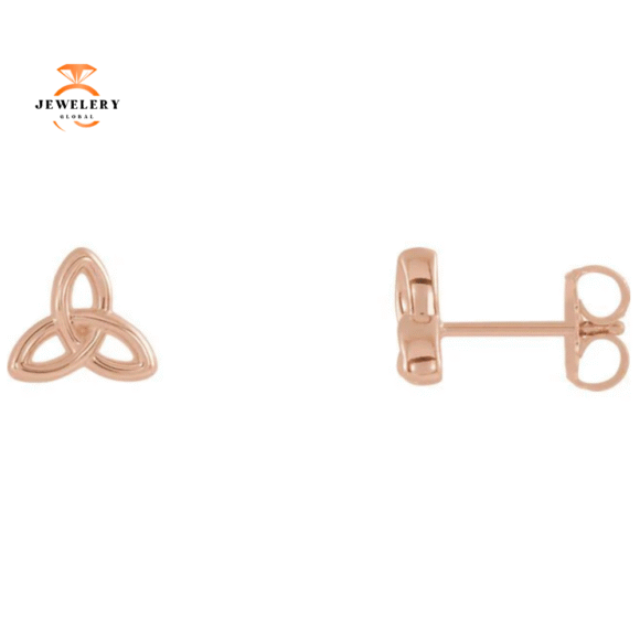 14KT Gold Celtic-Inspired Trinity Earrings - Image 5