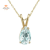 14KT PEAR SHAPE AQUAMARINE NECKLACE