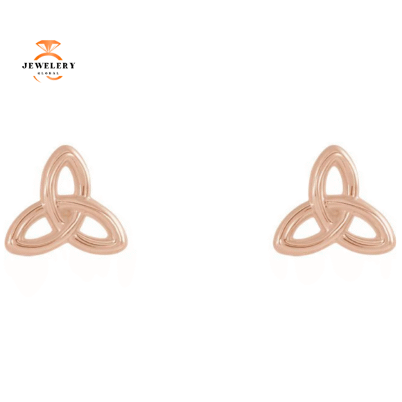 14KT Gold Celtic-Inspired Trinity Earrings - Image 6
