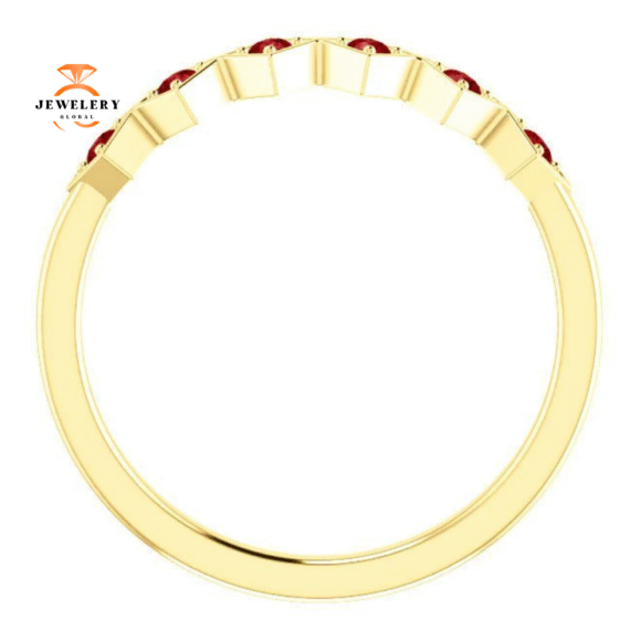 14KT GOLD GENUINE RUBY STACKABLE RING - Image 8