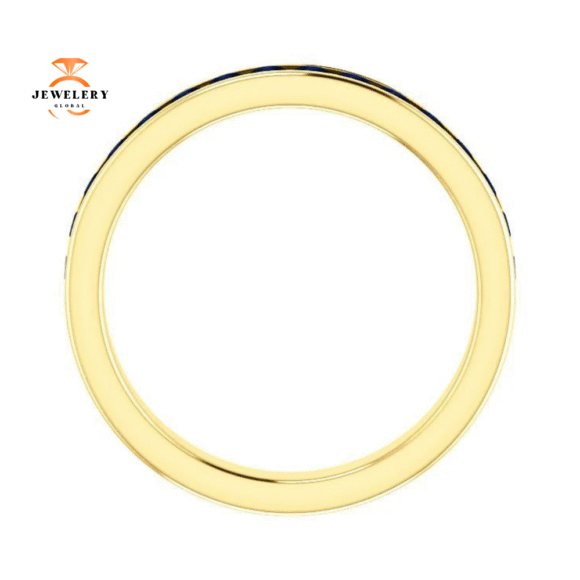 14KT GOLD 0.80 CTW BLUE SAPPHIRE CHANNEL-SET BAND - Image 8