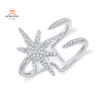 14KT Gold 1/4 CTW Diamond Sun Burst Pave Ring