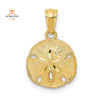 14KT POLISHED & TEXTURED SAND DOLLAR PENDANT