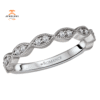 14KT GOLD 1/5 CTW ROUND DIAMOND PINCHED MILGRAIN BAND