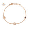 14KT GOLD SAPPHIRE & DIAMOND HAMSA STAR EYE BRACELET