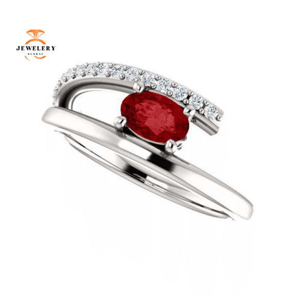 14KT GOLD 0.60 CT RUBY & 1/8 CTW DIAMOND BYPASS RING - Image 11