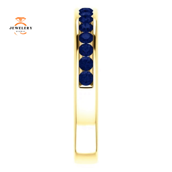 14KT GOLD 0.80 CTW BLUE SAPPHIRE CHANNEL-SET BAND - Image 10