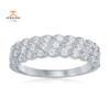 14KT Gold 1/2 CTW Diamond 3 Row Stackable Band