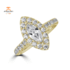 JULEVE 14KT GOLD 1 1/2 CTW DIAMOND MARQUISE HALO RING