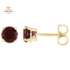 14KT YELLOW GOLD 1.20 CARAT TOTAL WEIGHT ROUND GARNET EARRINGS