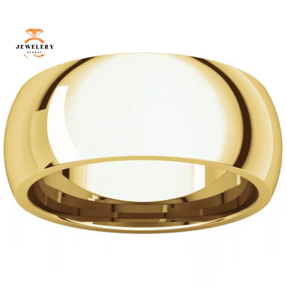 WOMEN'S 14KT GOLD 8MM COMFORT FIT WEDDING BAND - Image 4