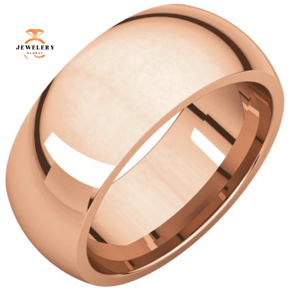 WOMEN'S 14KT GOLD 8MM COMFORT FIT WEDDING BAND - Image 5