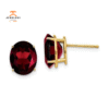 14KT YELLOW GOLD 5.60 CTW OVAL GARNET EARRINGS