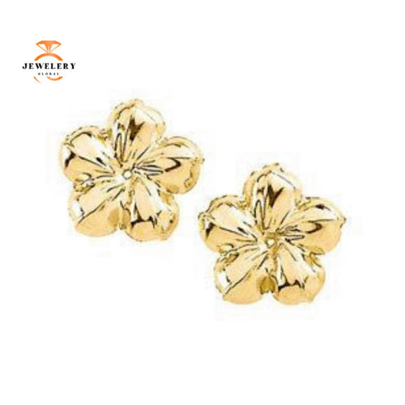 14KT YELLOW GOLD FLOWER EARRING JACKETS