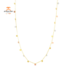EMILIQUE 14 KARAT TRICOLOR GOLD DANGLIING CIRCLES NECKLACE