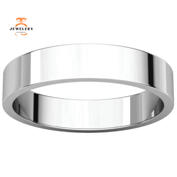 WOMEN'S 14KT GOLD 4MM FLAT WEDDING BAND - Image 2