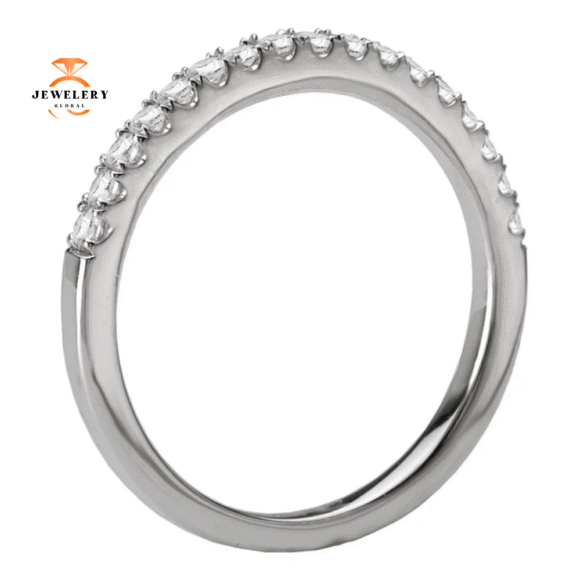 14KT White Gold 1/4 CTW Round Diamond Wedding Band - Image 3