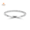 14KT WHITE GOLD 1/8 CTW ROUND DIAMOND FRENCH PAVE BAND