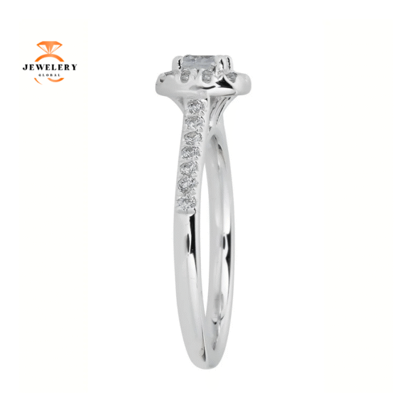 JULEVE 14KT GOLD 1/2 CTW DIAMOND CUSHION HALO RING - Image 2