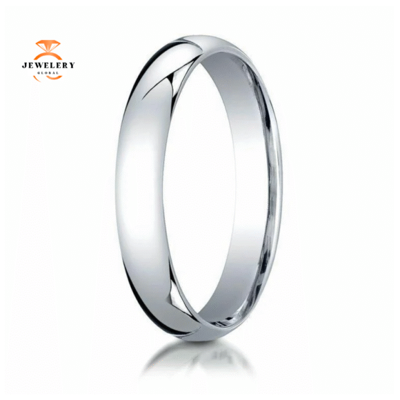 WOMEN'S 4MM 14KT WHITE GOLD LIGHT COMFORT FIT WEDDING BAND