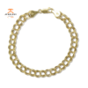 14KT YELLOW GOLD 7MM TRIPLE LINK CHARM BRACELET