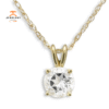 14KT YELLOW GOLD ROUND WHITE TOPAZ NECKLACE