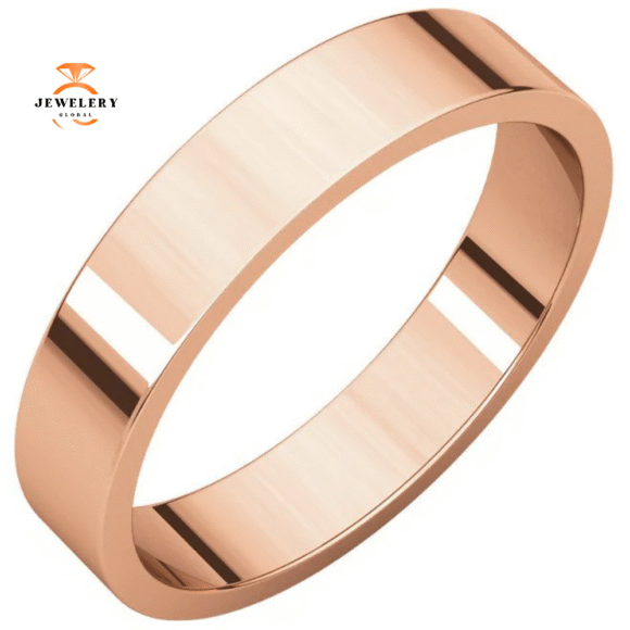 WOMEN'S 14KT GOLD 4MM FLAT WEDDING BAND - Image 3